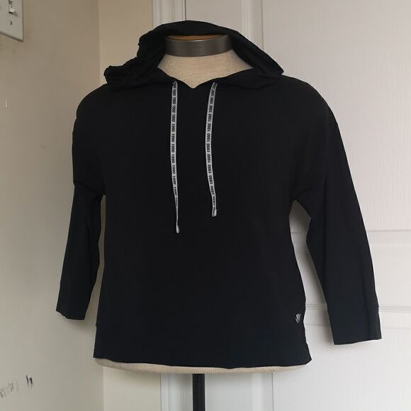 Forever 21 Ladies Pull Over Hoodie Sweater With Ruffled Back Medium Black - Picture 6 of 16